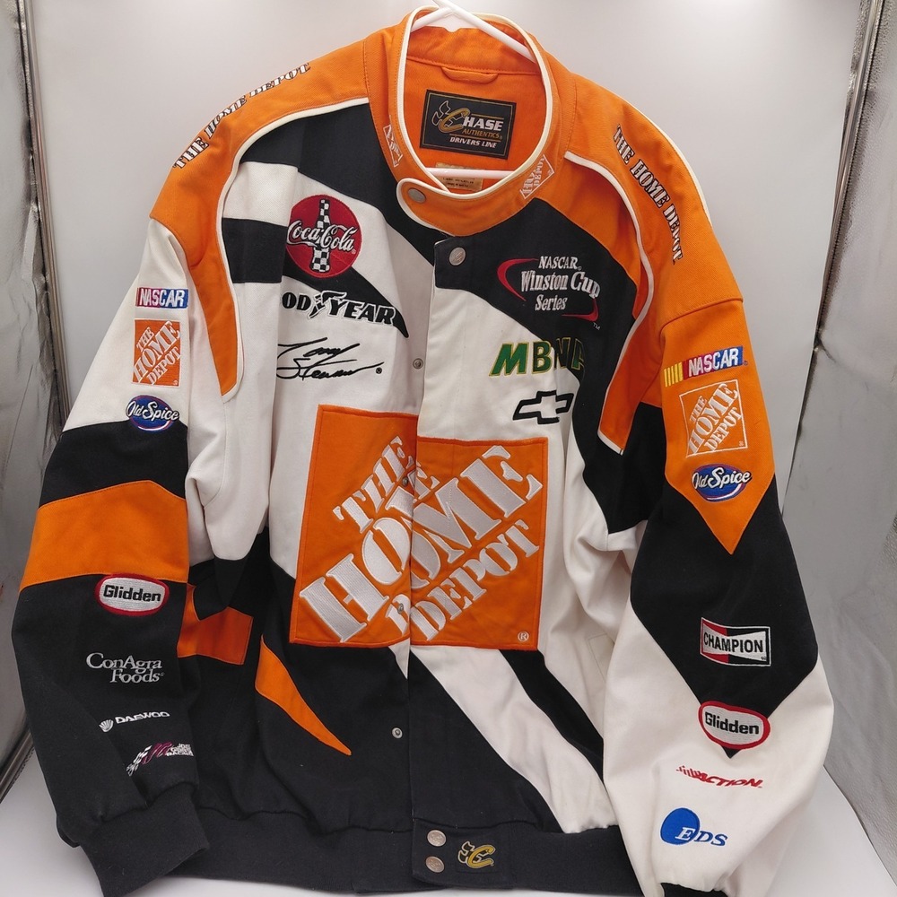 Chase Authentics Tony Stewart Home Depot Jacket Mens XXL 2XL Racing Advertising - Picture 2 of 6